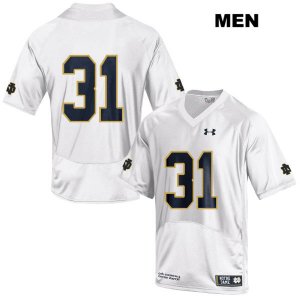 Notre Dame Fighting Irish Men's Jack Lamb #31 White Under Armour No Name Authentic Stitched College NCAA Football Jersey KMM4899MX